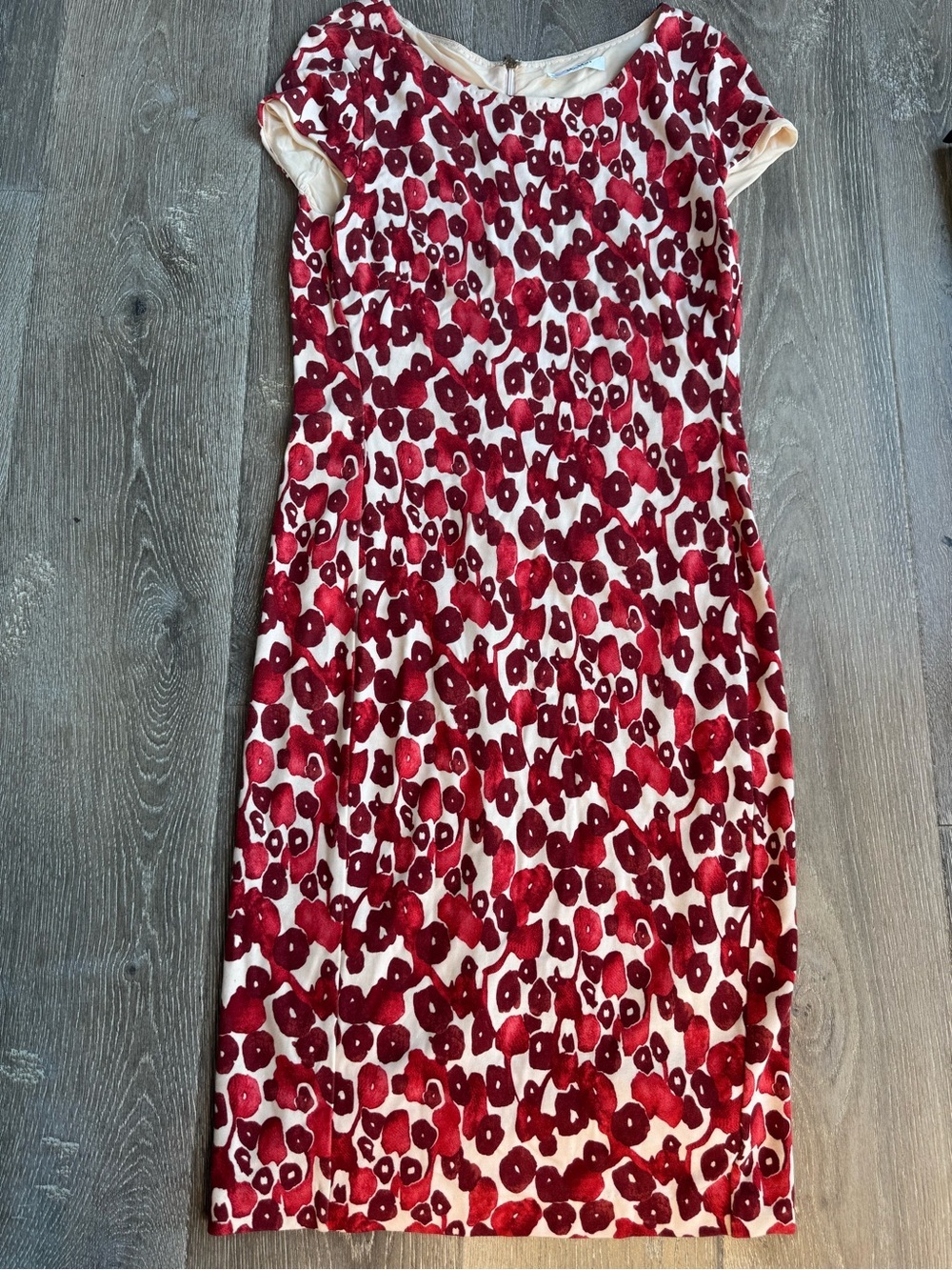 MaxMara Spring Wedding Guest Dress Red/Cream Floral Midi EU46 (US 14-16) 0679 - Picture 1 of 6
